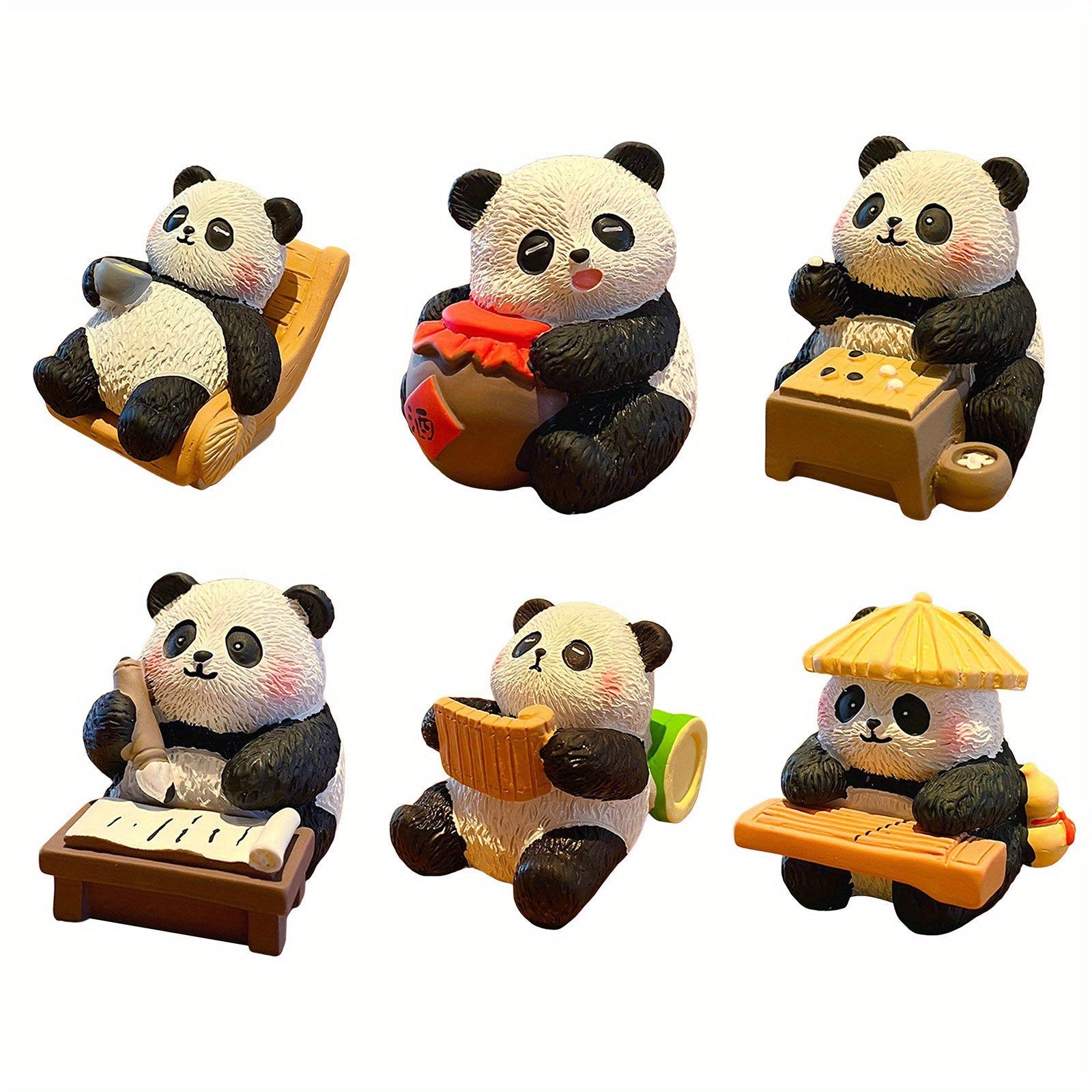 Panda Statue Piano, chess, calligraphy and painting