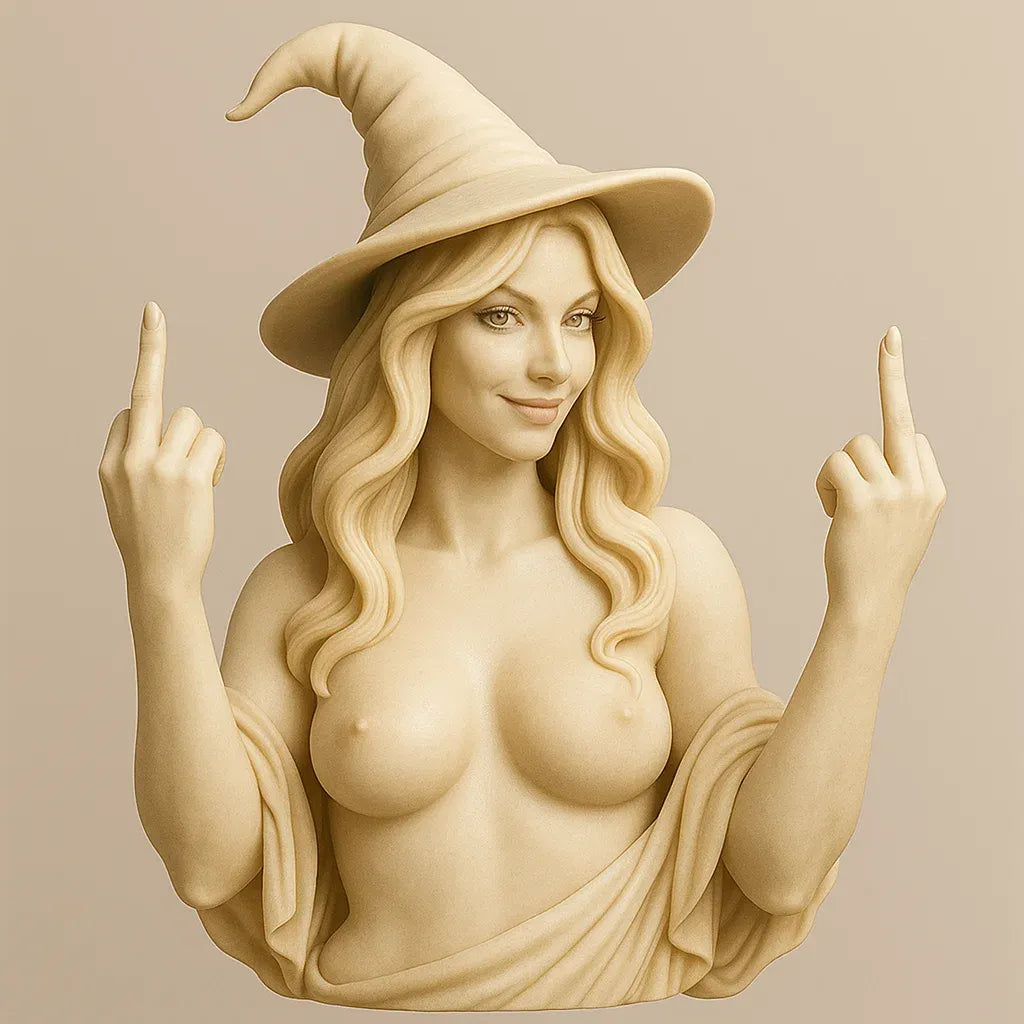 Mittelfinger-Hexenstatue