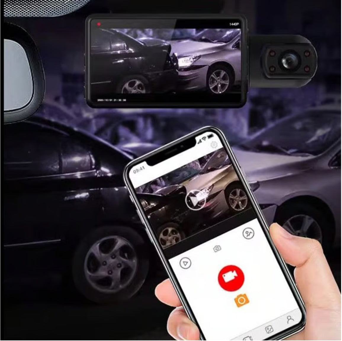 🔥3-Channel HD Wifi Driving Recorder