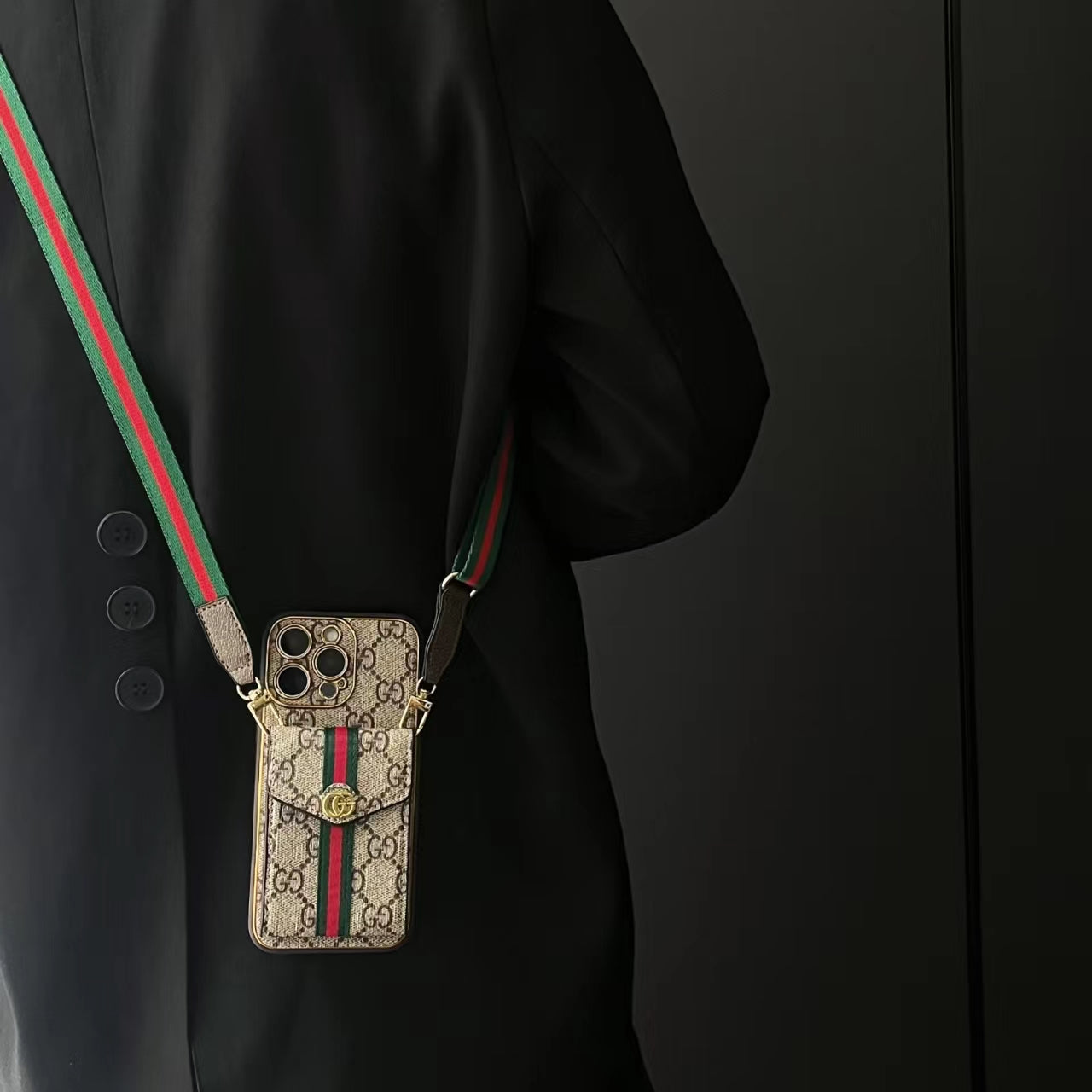 🔥 Full Cover Shockproof Leather Case with Wallet and Strap Phone Case Monogram iPhone Case