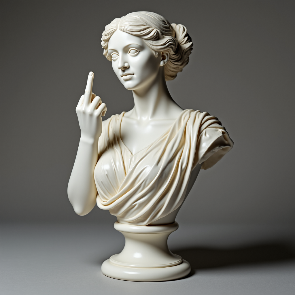 Mittelfinger-Hexenstatue