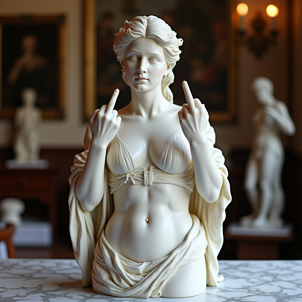 Middle Finger Witch Statue