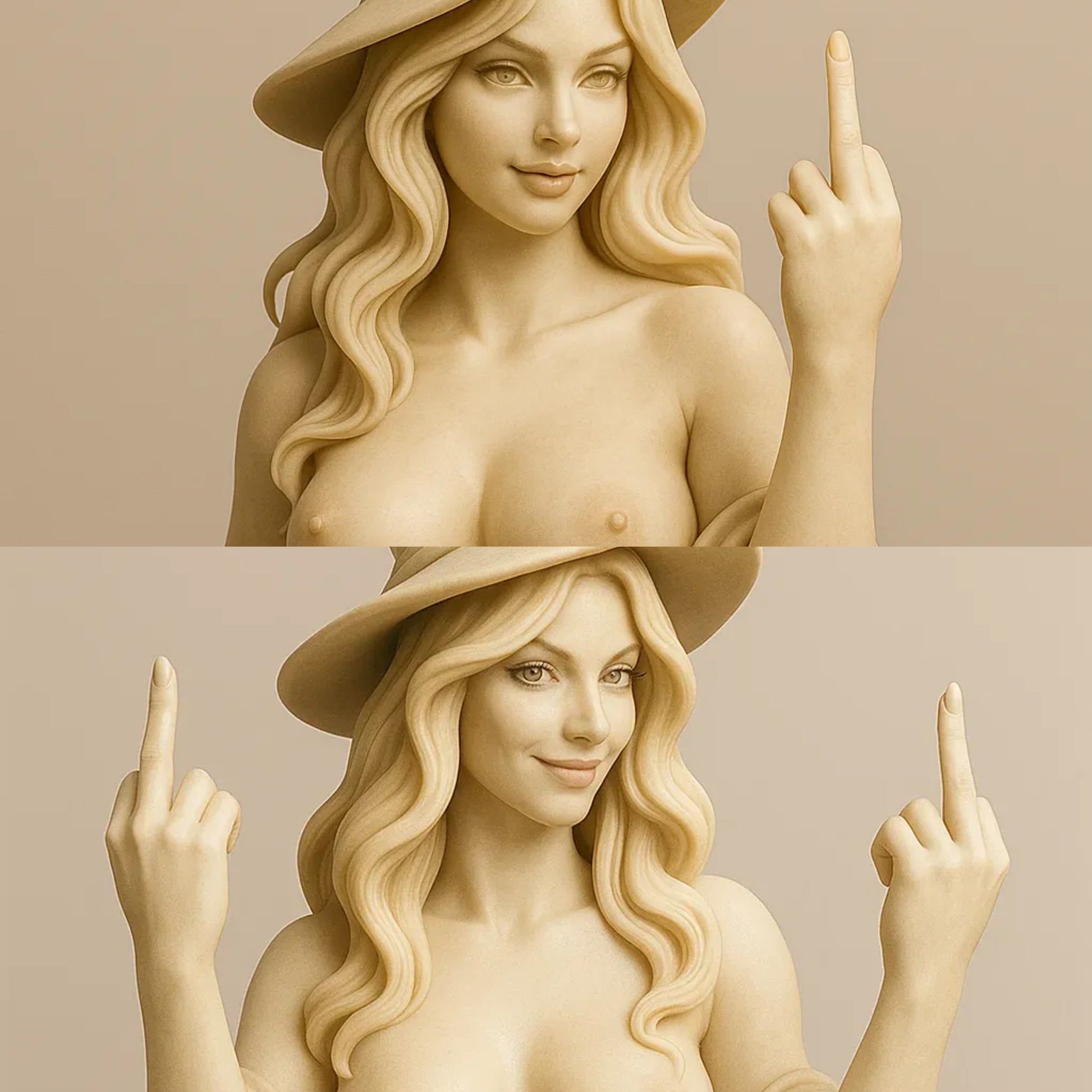 Mittelfinger-Hexenstatue