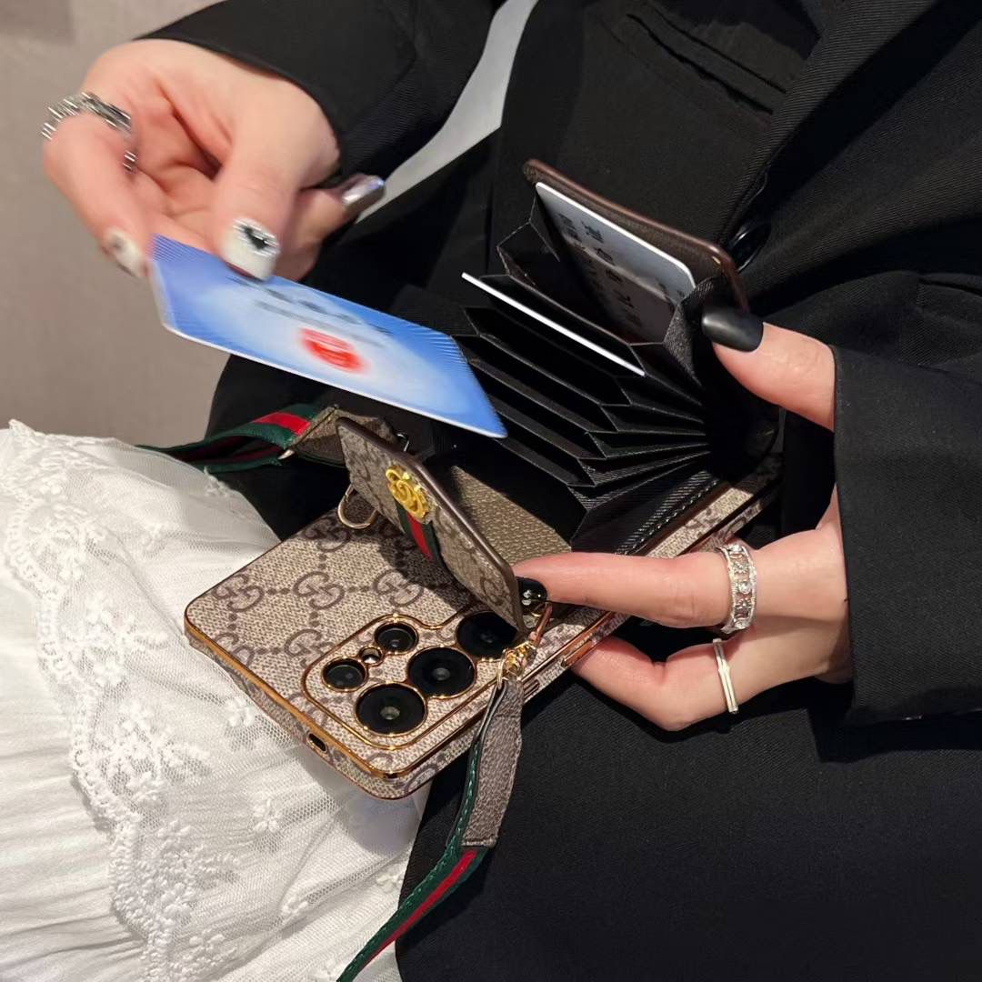 Crossbody LV Card HolderSamsung Galaxy PhoneCase S22-25 Ultra Plus