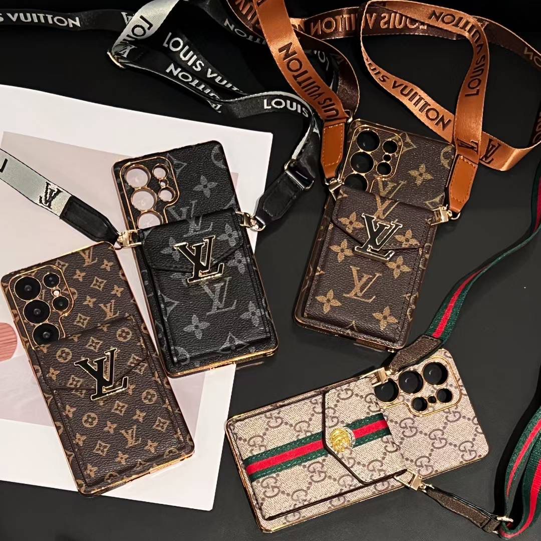 Crossbody LV Card HolderSamsung Galaxy PhoneCase S22-25 Ultra Plus