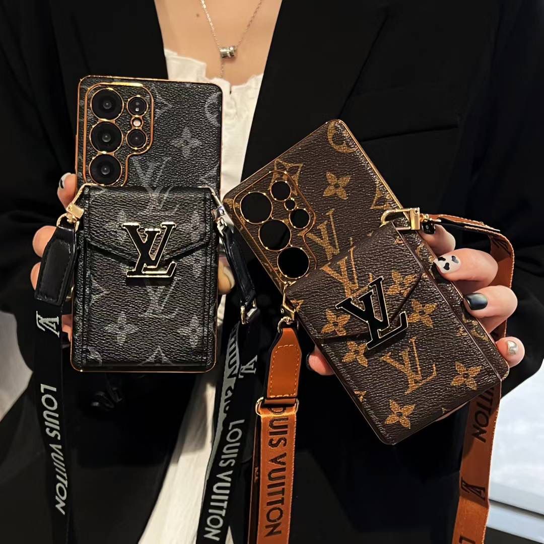 Crossbody LV Card HolderSamsung Galaxy PhoneCase S22-25 Ultra Plus