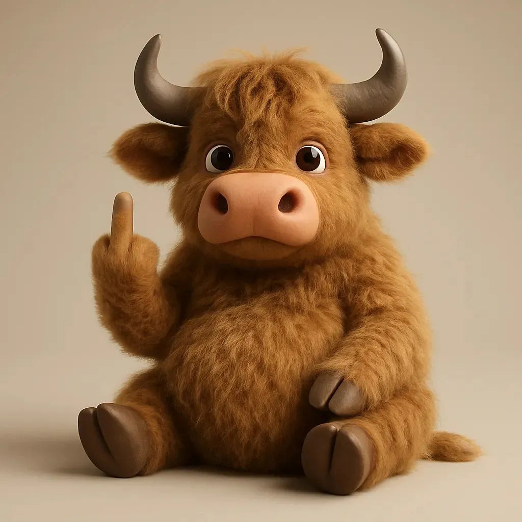 🐮🖕Cute Middle Finger Plush Highland Cow