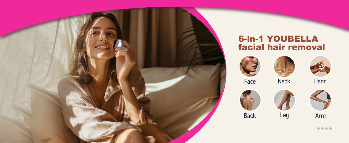 Unisex Facial Epilator, Wet & Dry 3D Floating Blade Rotary Razor