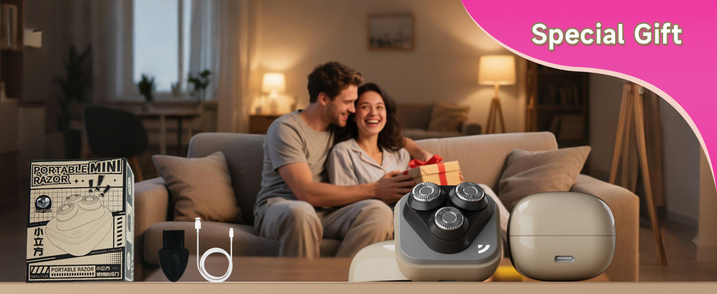 Unisex Facial Epilator, Wet & Dry 3D Floating Blade Rotary Razor