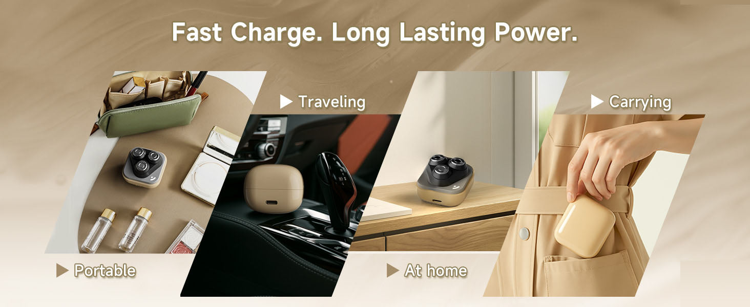 Unisex Facial Epilator, Wet & Dry 3D Floating Blade Rotary Razor