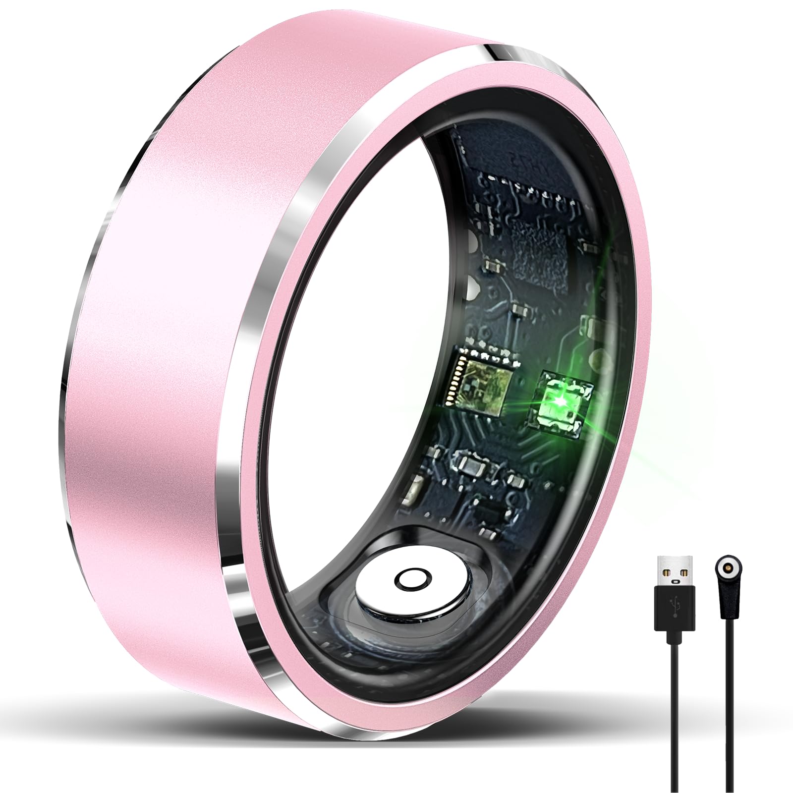HitTopss Smart Ring, Fitness Tracking Smart Ring with Calories/Heart Rate/Blood Oxygen/Sleep Monitoring, IP68 Waterproof, No APP Subscription