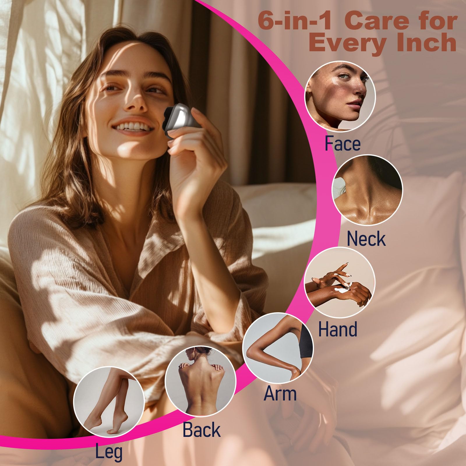 Unisex Facial Epilator, Wet & Dry 3D Floating Blade Rotary Razor