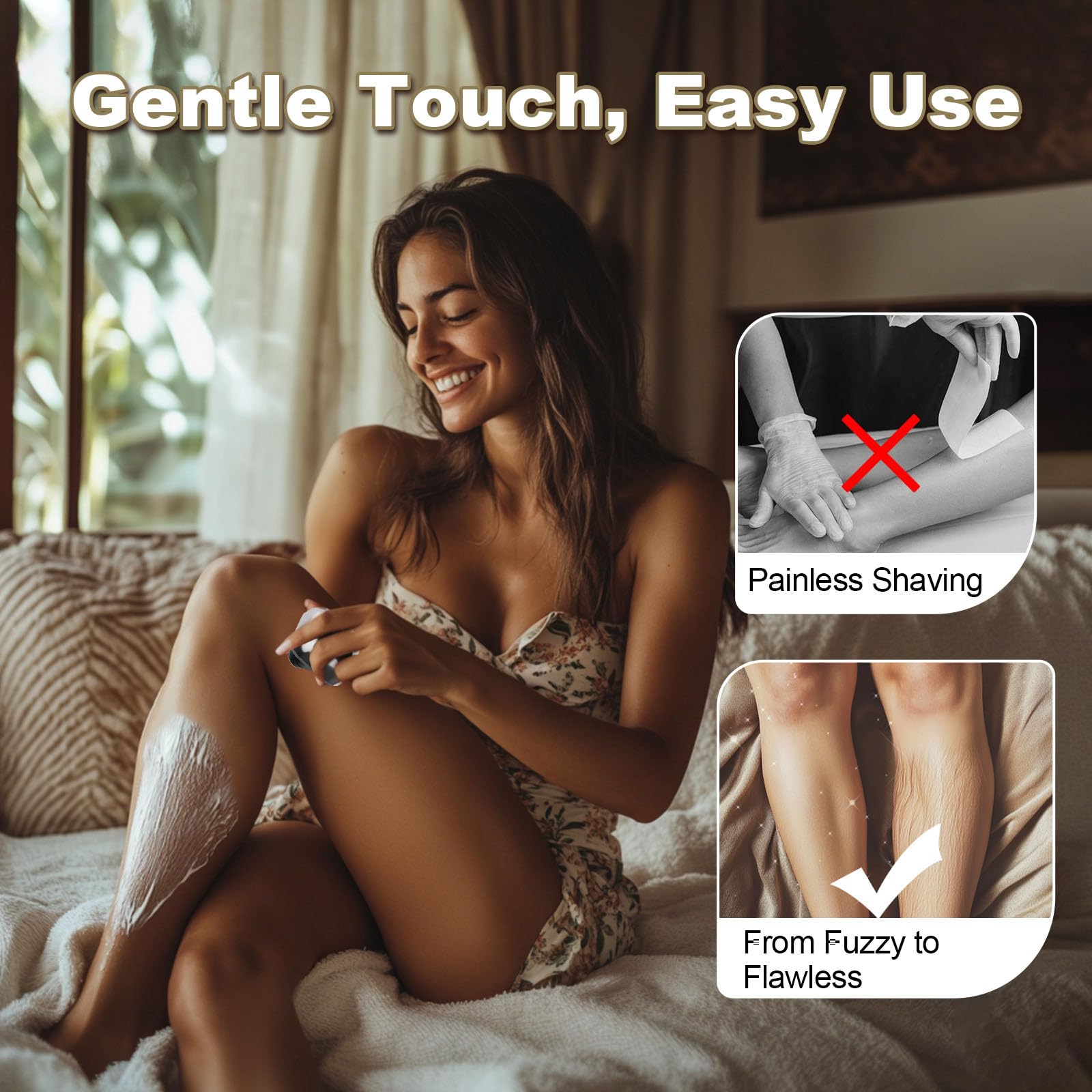 Unisex Facial Epilator, Wet & Dry 3D Floating Blade Rotary Razor