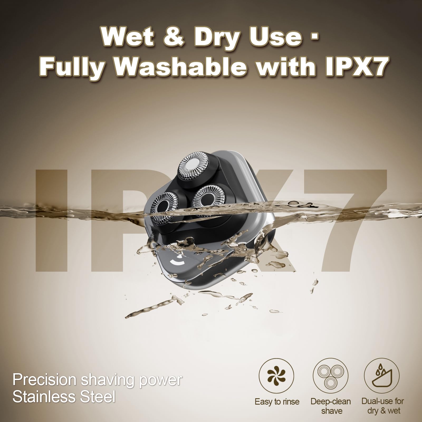 Unisex Facial Epilator, Wet & Dry 3D Floating Blade Rotary Razor