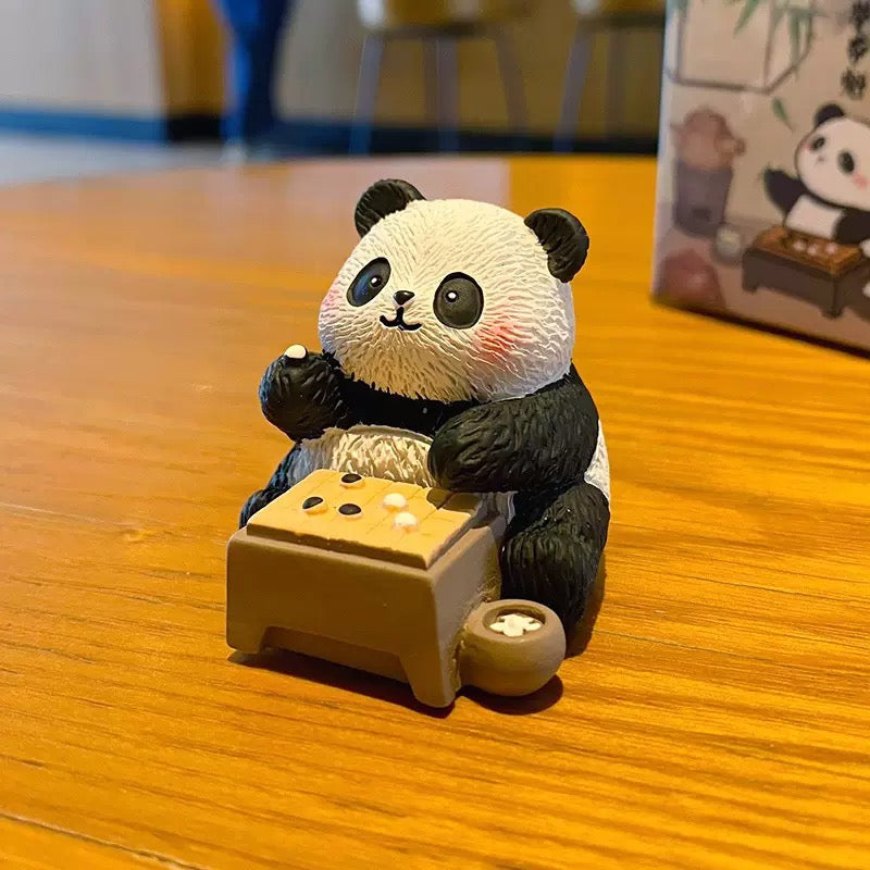 Panda Statue Piano, chess, calligraphy and painting