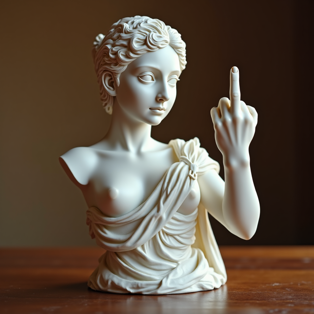 Mittelfinger-Hexenstatue