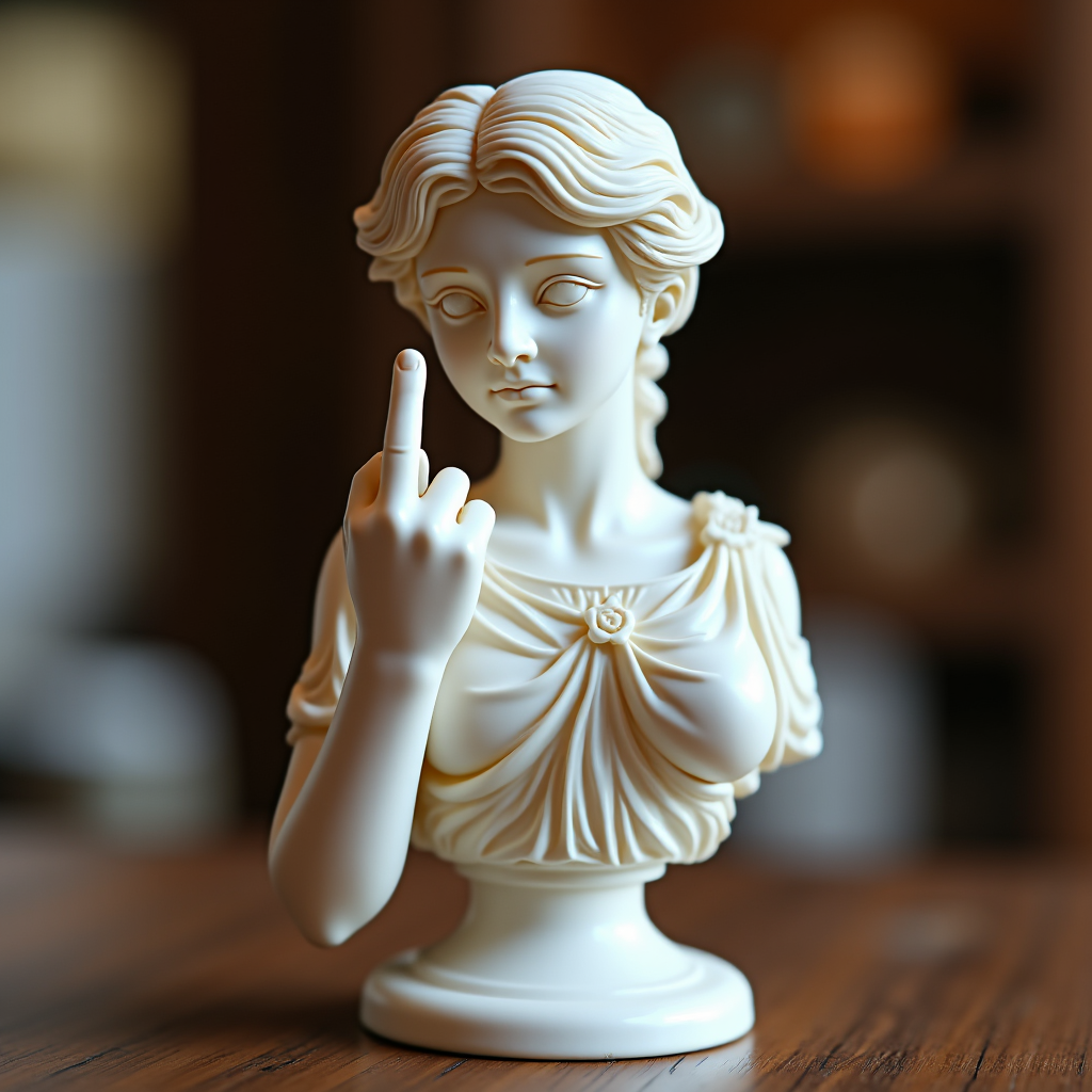 Mittelfinger-Hexenstatue