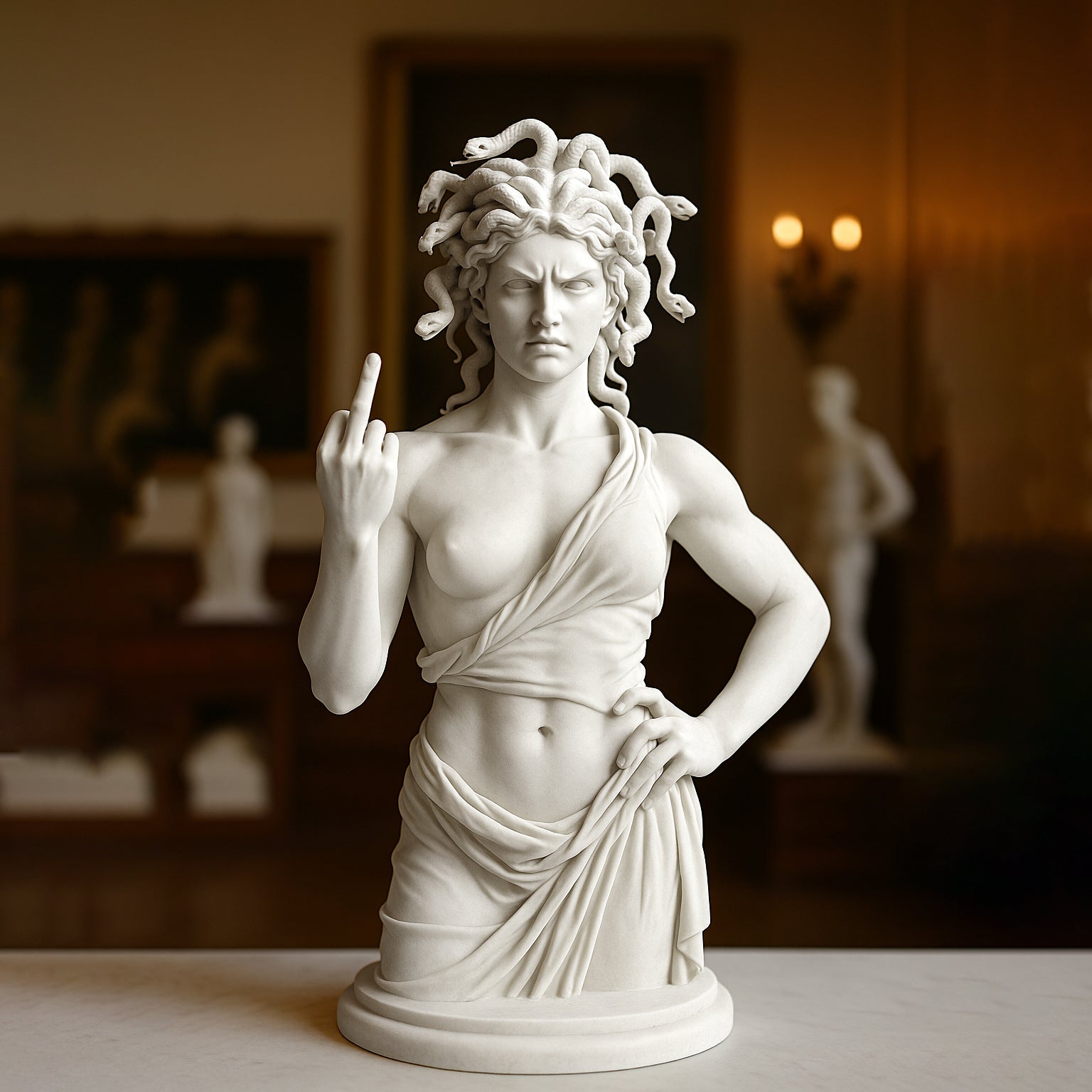 Mittelfinger-Hexenstatue