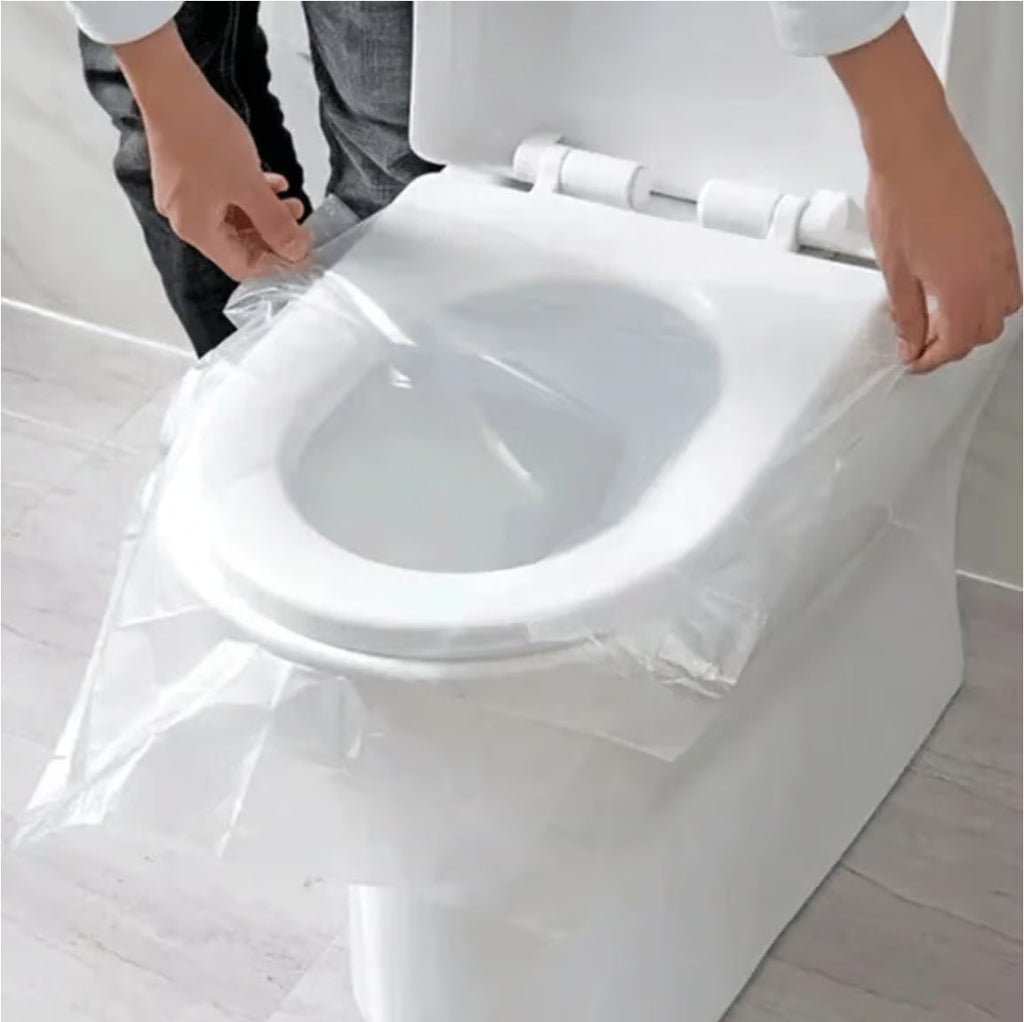 💥 Disposable plastic toilet seat cover - No more worries about public toilets👋