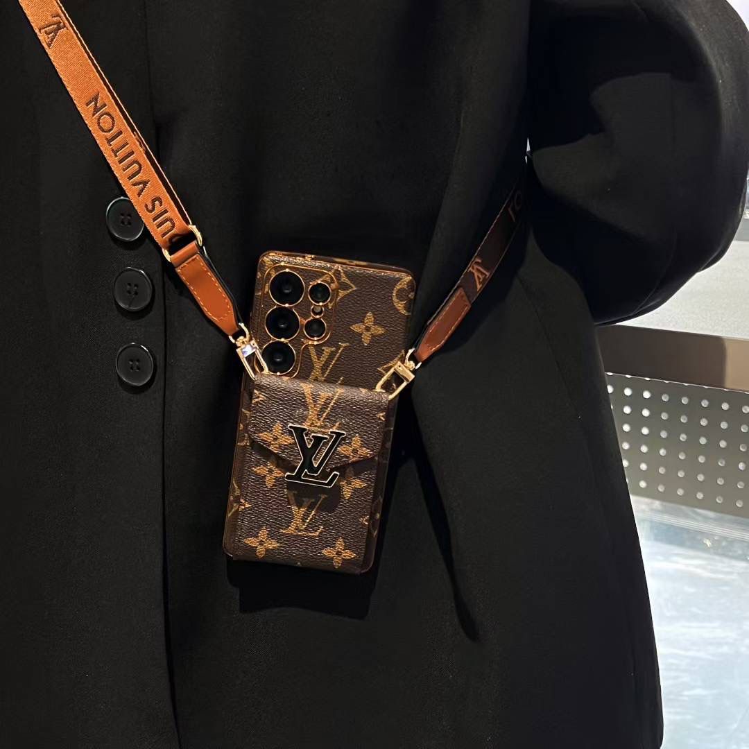Crossbody LV Kartenhalter, Samsung Galaxy Handyhülle S22-25 Ultra Plus