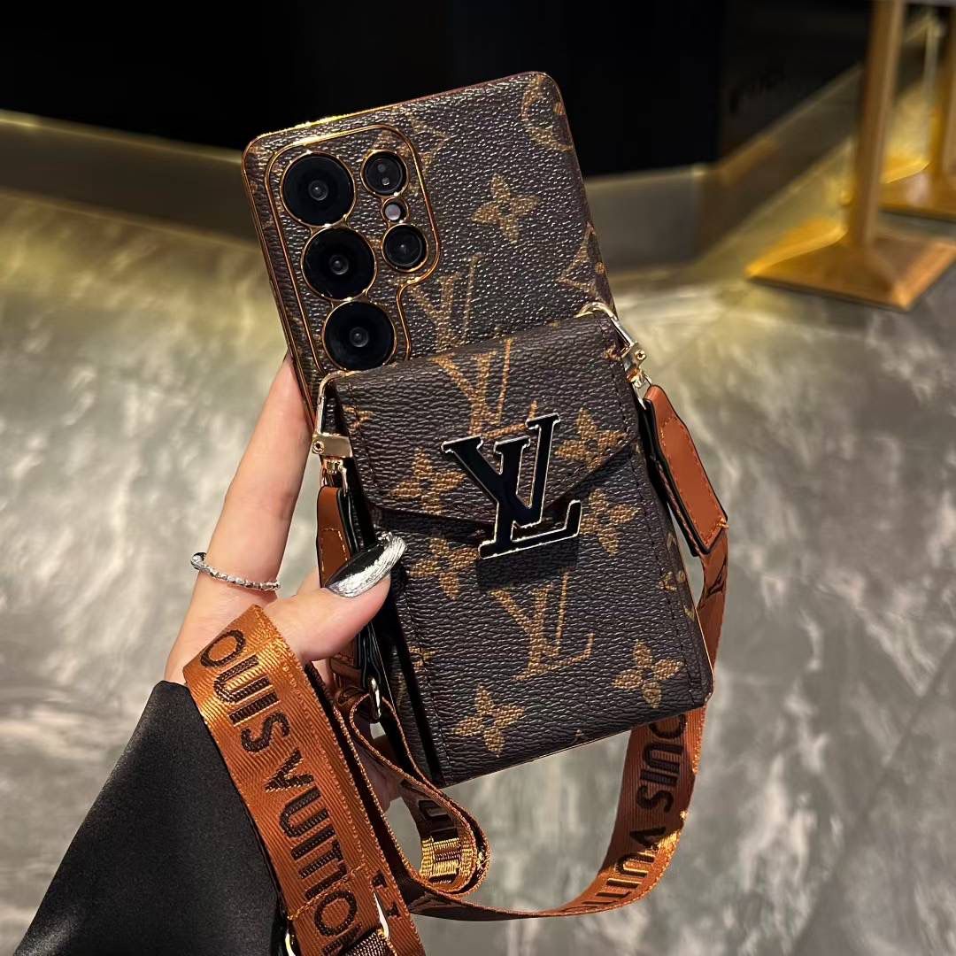 Crossbody LV Kartenhalter, Samsung Galaxy Handyhülle S22-25 Ultra Plus