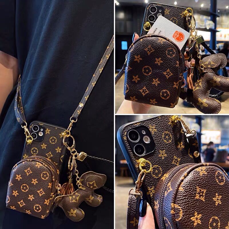 Apple iPhone 11/12 Pro Max/13/17 Case (with Crossbody Strap) - Floral Design - Lightweight Protective Case